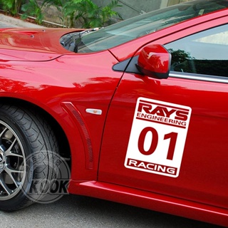 Rays911สติกเกอร์ติดประตูรถดิจิตอล ฟิล์มปิดรอยขีดข่วนสะท้อนแสง