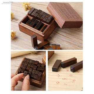 Wooden Rubber Stamps Kit, 36pcs Alphabet Rubber Stamps Letters And Symbols  Set, Craft Ink Stamp Stamper Seal Set With Wooden Storage Box - For Card Ma