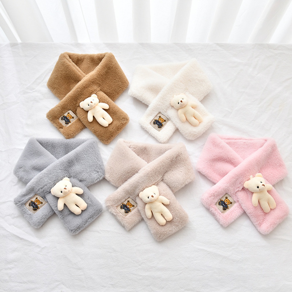 b-398-cross-scarf-plush-cartoon-doll-animal-label-soft-fuzzy-cold-resistant-autumn-winter-women-neck-warmer-collar-scarf-for-outdoor