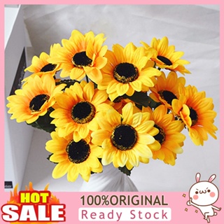 [B_398] 1 Bouquet 7 Heads Sunflower Faux Silk Home Wedding Decor
