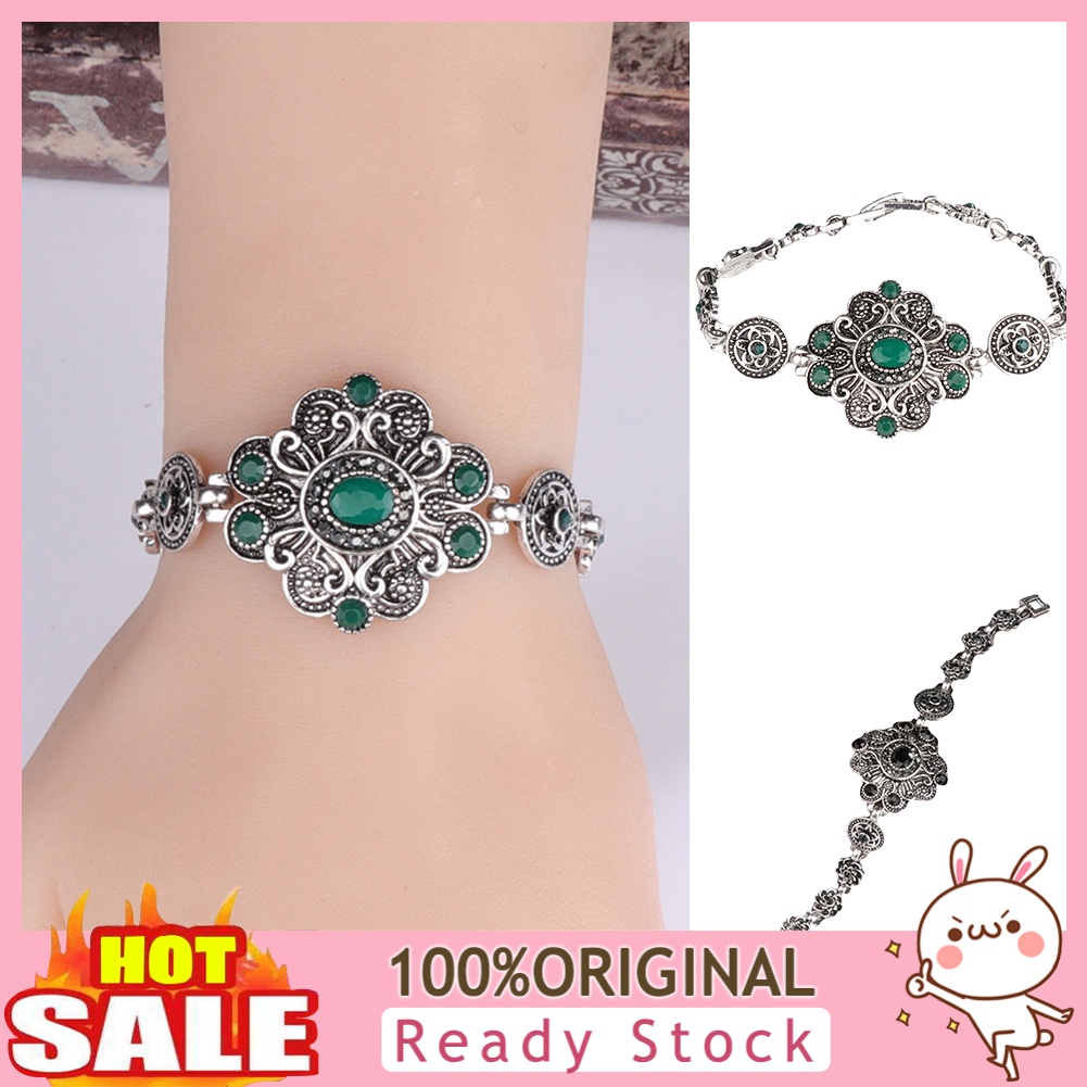 b-398-vintage-flower-artificial-gem-bangle-party-jewelry-birthday-gift