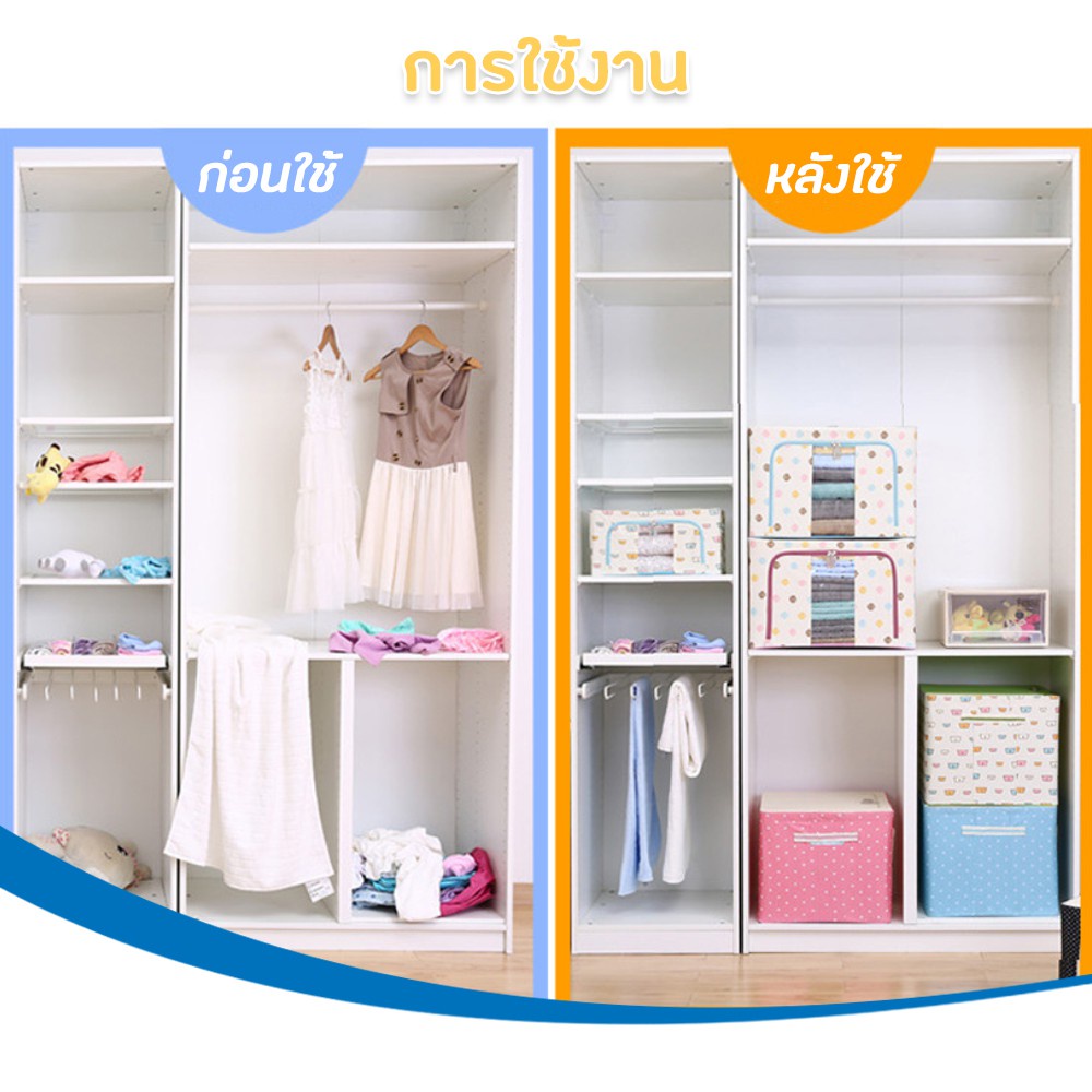 กล่องผ้าพับเก็บได้-มีโครงเหล็ก-มีซิปเปิด-ปิด-2ด้าน-กล่องเก็บของอเนกประสงค์