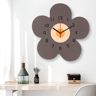 【สินค้าสปอต】นาฬิกาควอตซ์ดอกไม้การ์ตูนใบ้แฟชั่นนาฬิกาแขวนห้องนั่งเล่นห้องนอนตกแต่งห้องเด็กนาฬิกาอนุบาล
