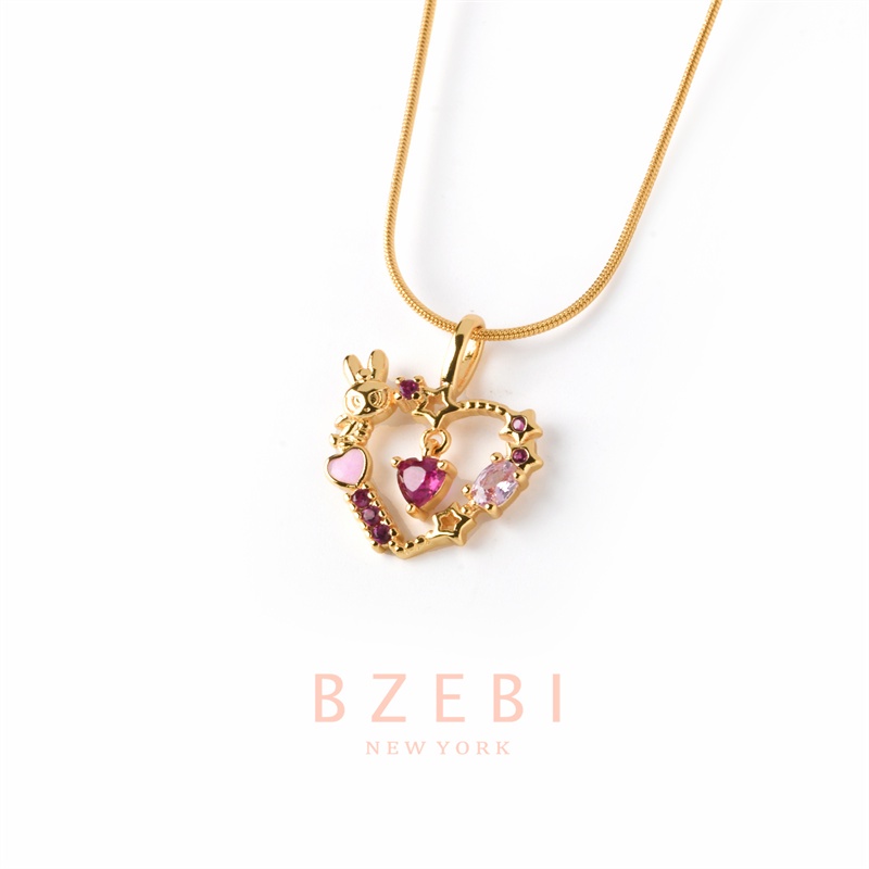 bzebi-สร้อยคอแฟชั่น-สแตนเลสแท้-powerpuff-girls-jewelry-สร้อย-หัวใจ-necklace-ทองคํา-ไม่ลอกไม่ดํา-เครื่องประดับผู้หญิง-1274n