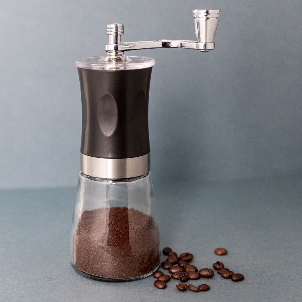 la-cafetiere-hand-cranked-small-coffee-with-manual-assembly-consistency-grind-stainless-steel-sleek-hand-coffee-bean-burr-mill-great-for-french-press-turkish-espresso-ที่บดกาแฟมือหมุน