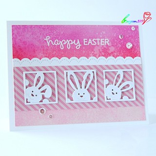 【AG】3Pcs Easter Rabbit Cutting Die DIY Scrapbooking Paper Cards Stencil