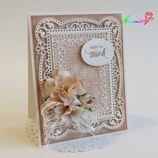 【AG】Rectangular Flower Frame Metal Cutting Dies DIY Scrapbooking Cards Stencil