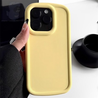 เคสโทรศัพท์มือถือ สีเหลืองนม สําหรับ Apple iPhone 14 13 12 11 Pro Max 14pro 13