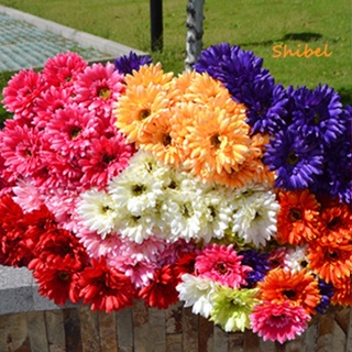 HOT_ ดอกไม้ประดิษฐ์ DIY สัมผัสจริงดอกเบญจมาศปลอมสาขาตกแต่งบ้านสำหรับสวน