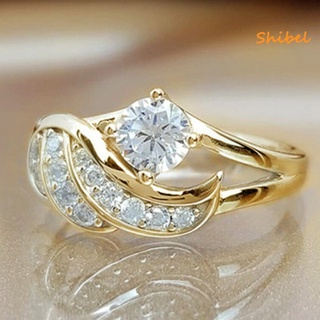 HOT_ ของขวัญแหวนวงแหวนแต่งงานแฟชั่นประดับไรน์สโตนสำหรับผู้หญิง