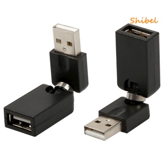 HOT_ 360° ตัวแปลงสายเคเบิลอะแดปเตอร์ USB 2.0 ตัวเมียแบบหมุนได้