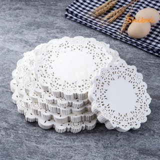 HOT_ 100 ชิ้นลูกไม้ Doilies แผ่นรองจานเค้กงานแต่งงานเบเกอรี่ตกแต่ง