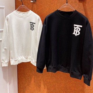 Burberry 22ss เสื้อกันหนาวแขนยาว พิมพ์ลายตัวอักษร BT สไตล์ยุโรป แฟชั่นฤดูใบไม้ร่วง และฤดูหนาว สําหรับคู่รัก