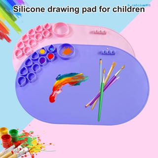 Calciwj Silicone Drawing Mat Waterproof Heat-resistant Foldable Colorful Paint Dividers Drawing Pad Reusable