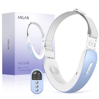 ANLAN V-Face เครื่องลิฟท์หน้าเรียว เครื่องยกกระชับนวดหน้าไฟฟ้า ที่รัดหน้าเรียว ไฟLED สั่นสะเทือน EMS ลดคางสองชั้น