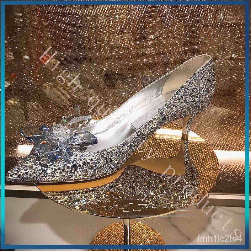 รองเท้าแต่งงานเจ้าหญิง-cinderella-ส้นเข็มผู้หญิง-รองเท้าส้นสูงฤดูร้อนสำหรับเจ้าสาวกับกระโปรง-รองเท้าคริสตัลแต่งงาน-rhin