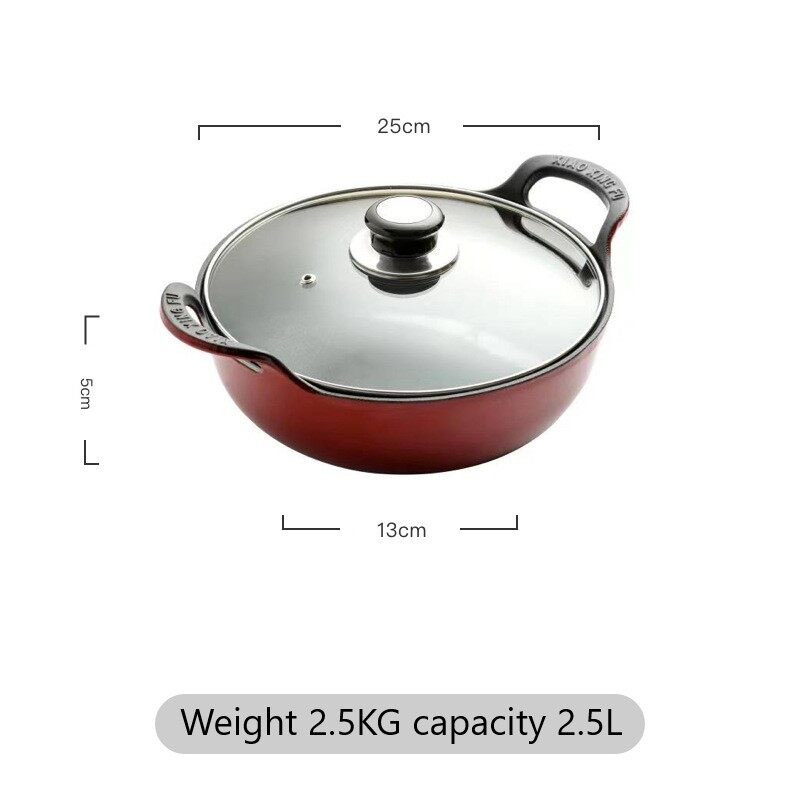 【จัดส่งในไทย/2ชิ้นจัดส่งฟรี】Signature Enameled Cast-Iron Cookware Set
