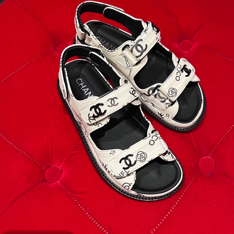 พรี-ราคา4200-chanel-g35927-รองเท้าผู้หญิง-รองเท้าแซนดัลมีสายรัดส้น-ชาแนลหนังแท้-size35-41