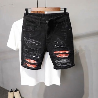 [ลด 65 บาท ใส่โค้ด BENMAY]กางเกงขาสั้นเเนวสตรีท  Street Denim Short #956