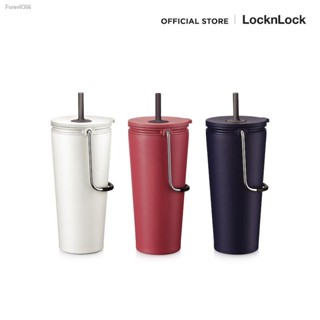 พร้อมสต็อก LocknLock แก้วเก็บอุณหภูมิพร้อมหลอด Bucket Tumbler with Straw ความจุ 540 ml. รุ่น LHC4268