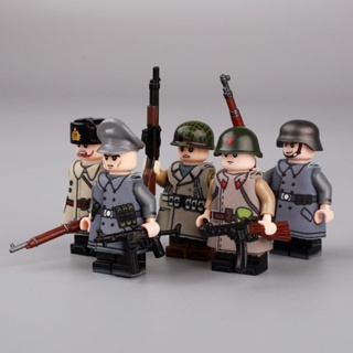 ของเล่นตัวต่อเลโก้ World War II German Army U.S. เข้ากันได้กับเลโก้ เสื้อคลุมอาวุธ ฉากทหาร อุปกรณ์เสริม สําหรับตุ๊กตา