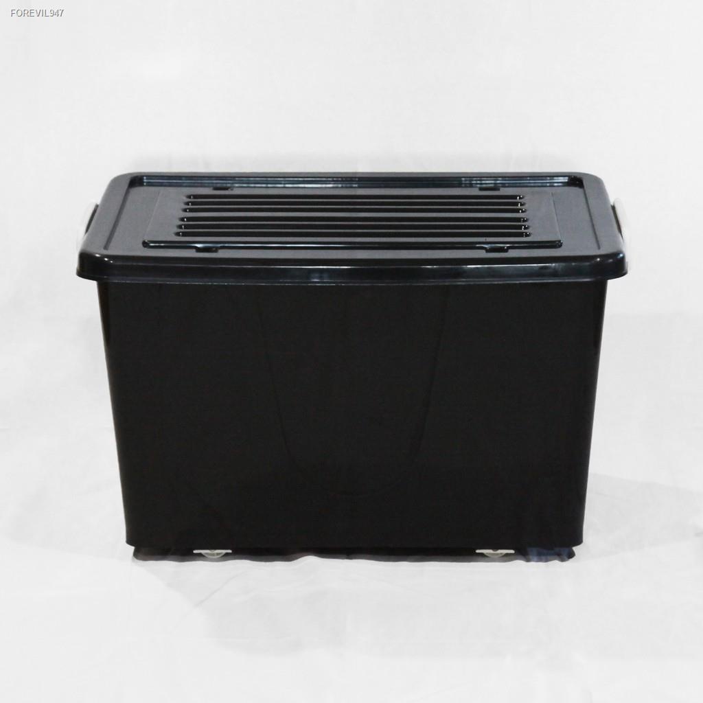 พร้อมสต็อก-กล่องพลาสติกมีล้อ-ลังพลาสติก-กล่องพลาสติก-ขนาด-100-ลิตร-no-303-สีดำ