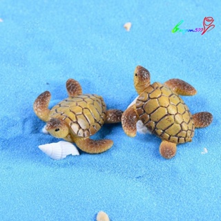 【AG】2Pcs Resin Turtle Model Miniature Fairy Garden Bonsai Dollhouse Figurine