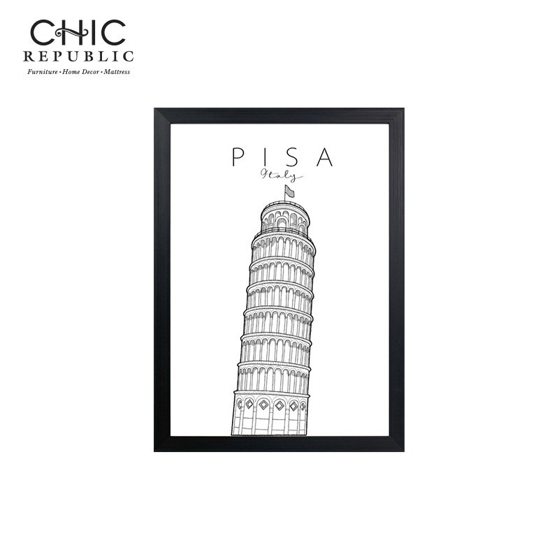 chic-republic-tower-of-pisa-45x60-ภาพติดฝาผนัง-สี-ดำ-หลากสี