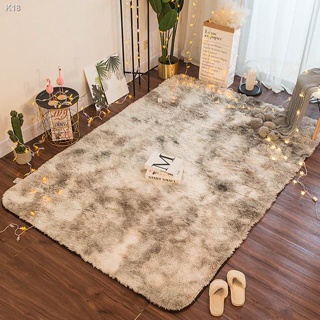 Modern Carpet bedroom ins Nordic floor mat tie-dye gradient plush bedside carpet carpet Living room/bedroom Rug home mat