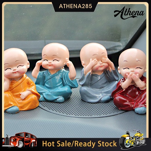 4pcs-car-ตกแต่งภายในบ้าน-cute-cartoon-miniature-monks-ภูมิจิ๋ว