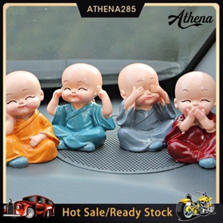 4Pcs Car ตกแต่งภายในบ้าน Cute Cartoon Miniature Monks ภูมิจิ๋ว