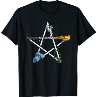 เสื้อยืด Pentagram Air Fire Water Spirit Earth Pagan Witchcraft Wicca