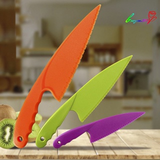 【AG】3Pcs/Set Ergonomic Handle Hanging Hole Sawtooth Blade Bread Cutters Kids Dessert Cutters Set Tools