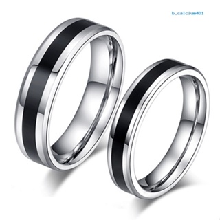 Calciumsp Men Women Black Band Ring Titanium Stainless Steel Fashion Jewelry Lover Gift