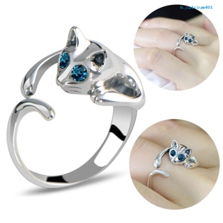 Calciumsp Rings Lovely Kitten Design Alloy Unisex Fashion Ring for Gift