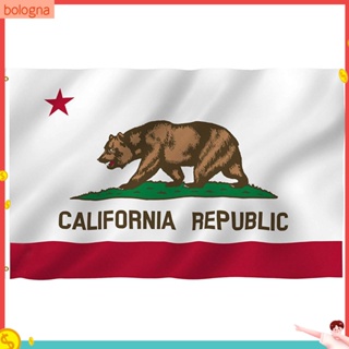 (Bologna) ธงแบนเนอร์ ทองเหลือง ลายหมี แคลิฟอร์เนีย สาธารณรัฐอเมริกา 2020 ขนาด 90X150 ซม.
