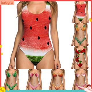 (Bologna) ชุดว่ายน้ำ One-Piece Monokini ลายดอกไม้