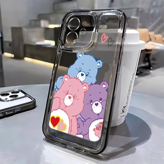 เคสโทรศัพท์มือถือแบบนิ่ม ใส กันกระแทก ลายหมีสายรุ้งน่ารัก สําหรับ iphone 14 pro max 11 12 13 7 8 Plus X XR XSMax