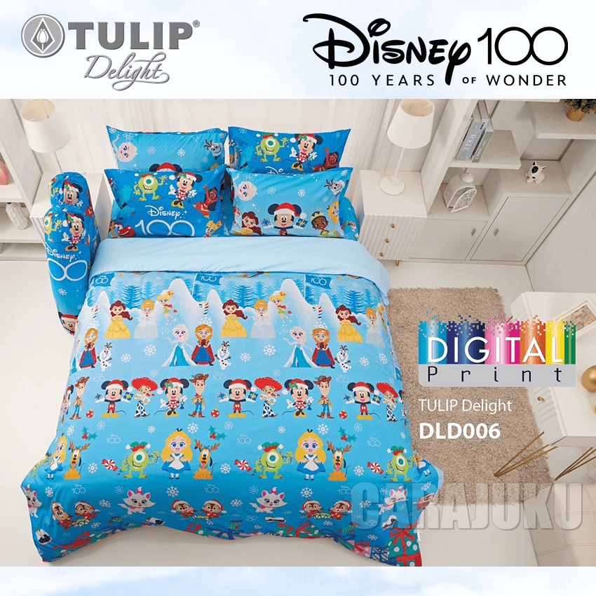 tulip-delight-ชุดผ้าปูที่นอน-ดิสนีย์-100-ปี-disney-100-years-dld006-digital-print-สีฟ้า-ทิวลิป-ผ้าปู-ผ้านวม-ผ้าห่ม