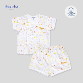 แอ็บซอร์บา ชุดเสื้อป้าย หรือเสื้อผูกหน้าเด็กอ่อนแขนสั้น คอลเลคชั่น Mon Bebe สำหรับเด็กอายุแรกเกิด - 3 เดือน - เสื้อผูกหน้าเด็กแรกเกิด