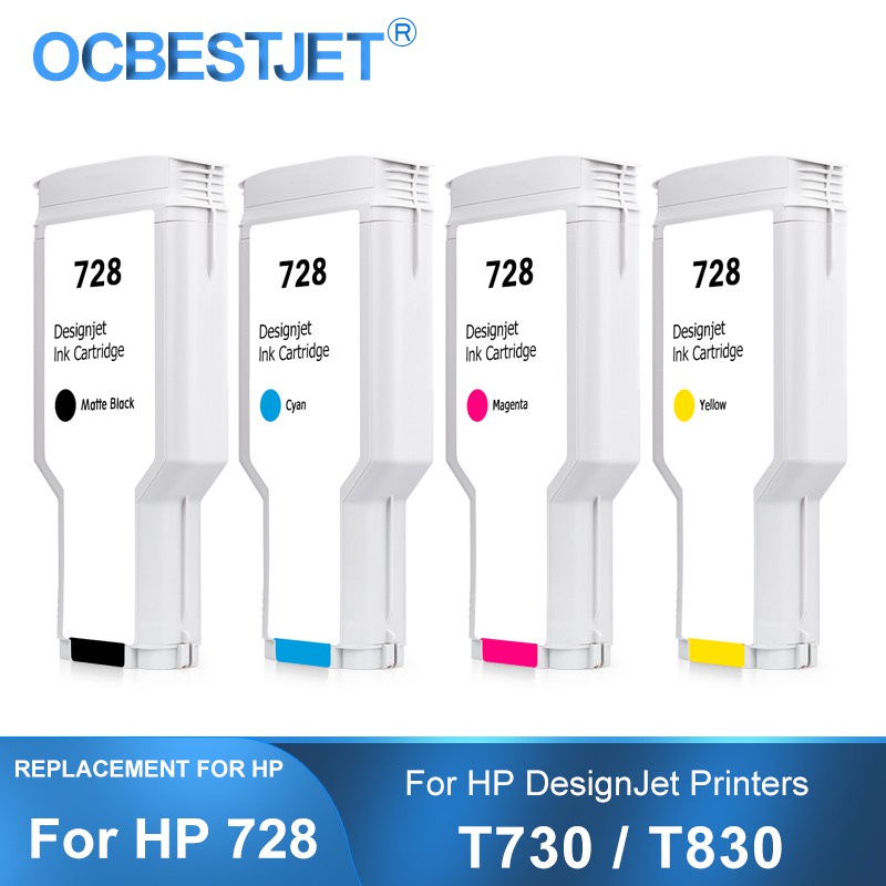 [ยี่ห้อบุคคลที่สาม] สำหรับ HP 728 728XL T730หมึกเต็ม F9J68A F9J67A ...