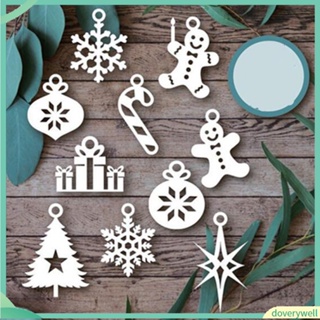 (Doverywell) Xmas Tree Snowflake Gingerbread Man แผ่นแม่แบบตัดลายสําหรับตกแต่งสมุดงานหัตถกรรม