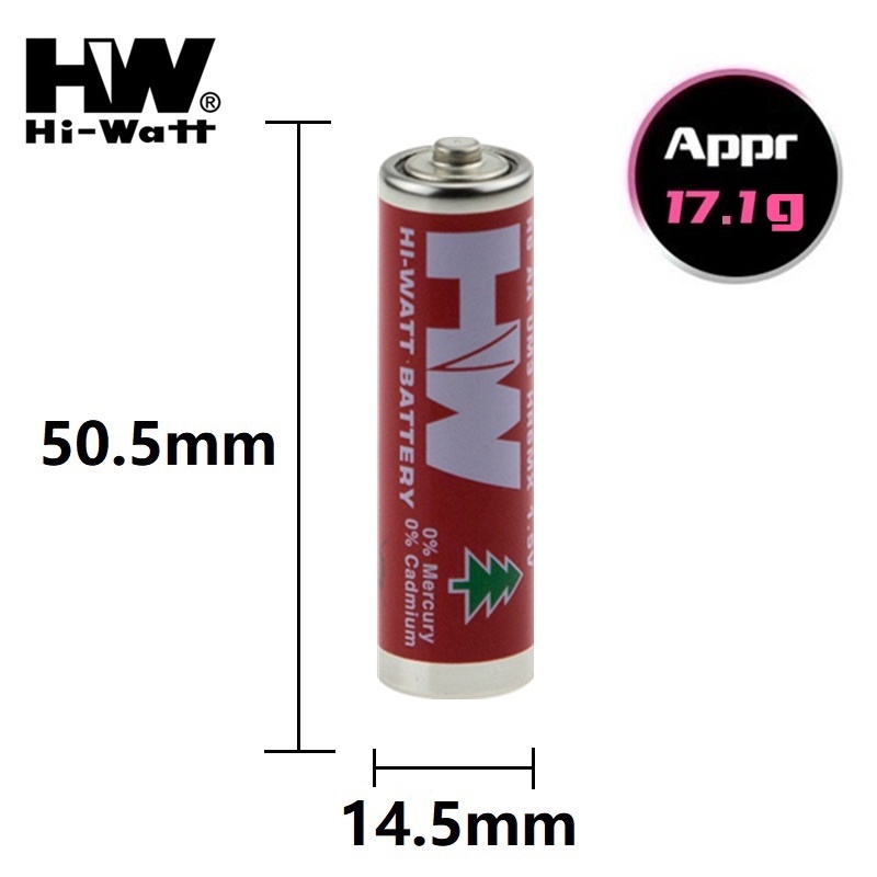 Hi-Watt 555 Battery 1.5V AA Single Use Dry Battery R6P UM3 MN1500 E91 ...