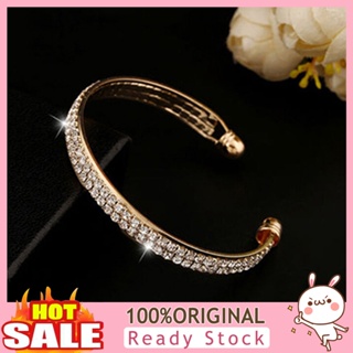 [B_398] Bracelet Opening End Rhinestone Charm Sterling Silver for Club