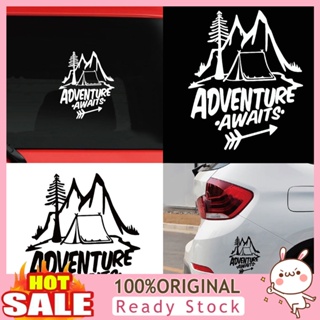 [B_398] Adventure Awaits Tree Tent Mountains Car Vehicle Reflective Decals Sticker Decor