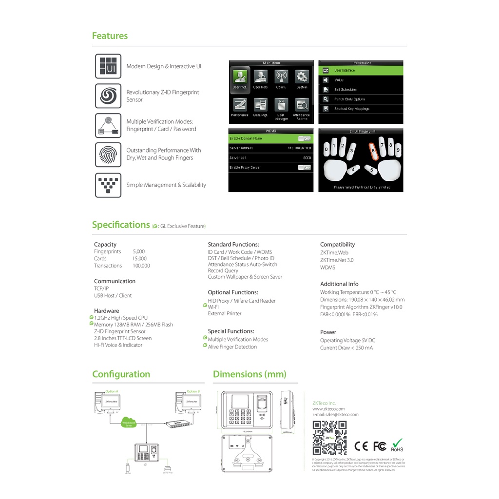 zkteco-g1-time-attendance-access-cotrol-เครื่องสแกนนิ้วและทาบบัตร-รับประกัน-2-ปี