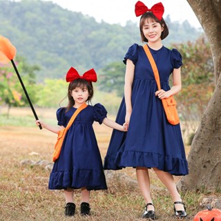 ❀ชุดคอสเพลย์อะนิเมะพ่อแม่ลูกฮาโลวีนคอสเพลย์สองมิติ Kiki s Delivery Service Kiki and Gigi