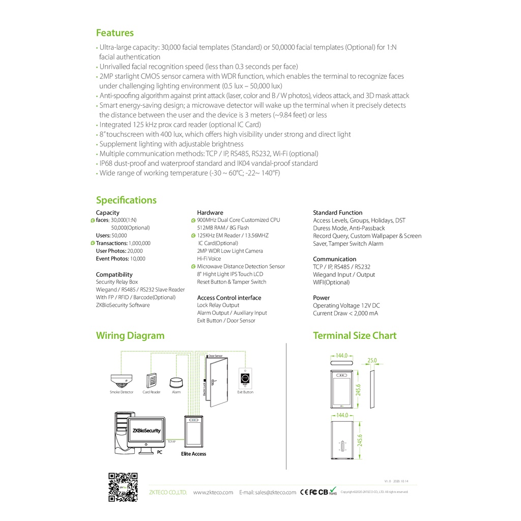 zkteco-elite-access-access-control-device-อุปกรณ์ควบคุมประตู-รับประกัน-2-ปี