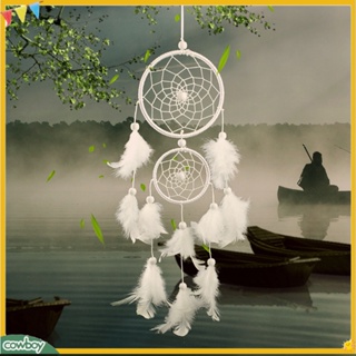 (cowboy) Double Circle Feather Craft Dream Catcher Wind Chime Home Wedding Decor Ornament
