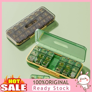 [B_398] 1 Set Pill Box Dustproof Moisture-proof 7 Day 21 Grids Oil Vitamin Tablet Storage Box Household Supplies